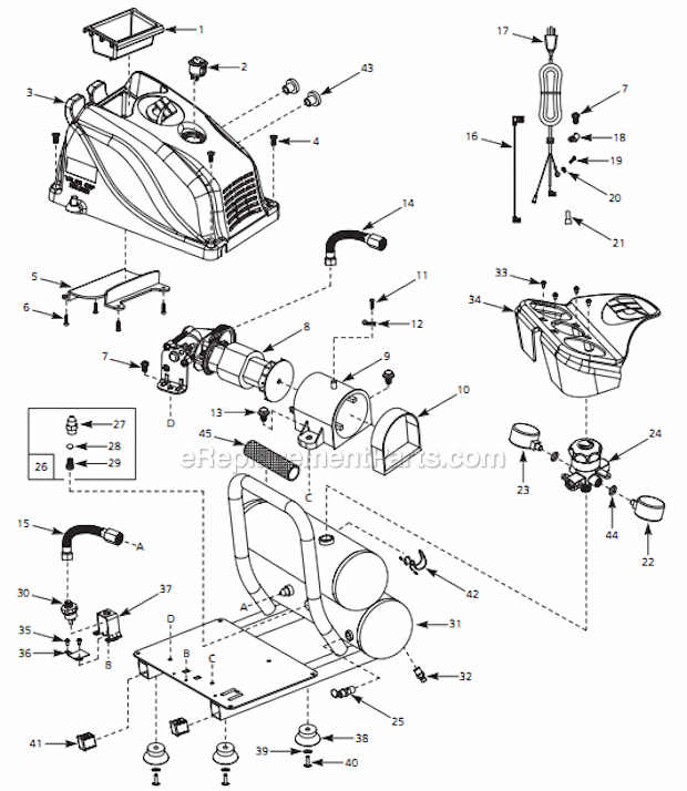 Page A Diagram and Parts List for FP260200  Campbell Hausfeld Compressor
